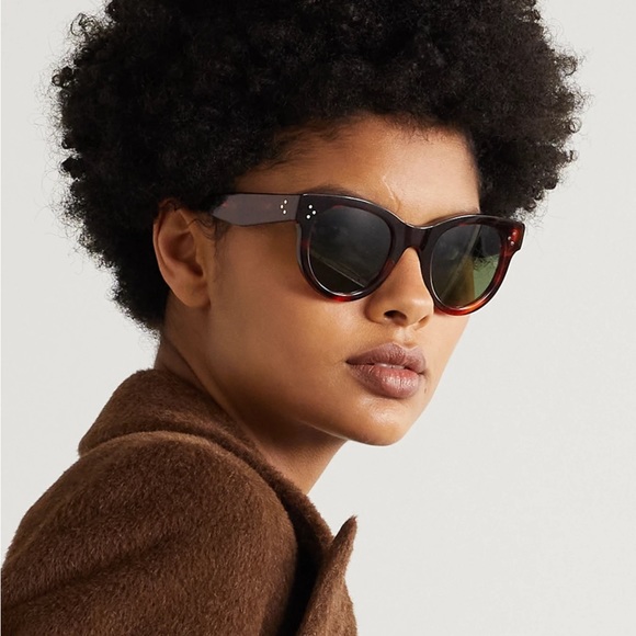 Celine Accessories Celine Havanabrown5mm Acetate Rectangular Unisex